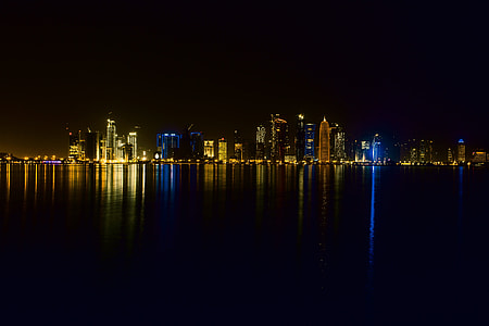buildings light taken at nighttime thumbnail