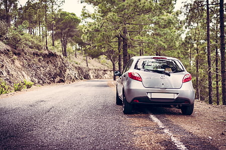 silver vehicle beside asphalt road during daytime thumbnail