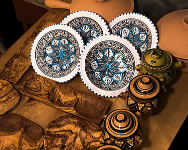 Art Photography of Decorative Plates and Pots With Lids thumbnail