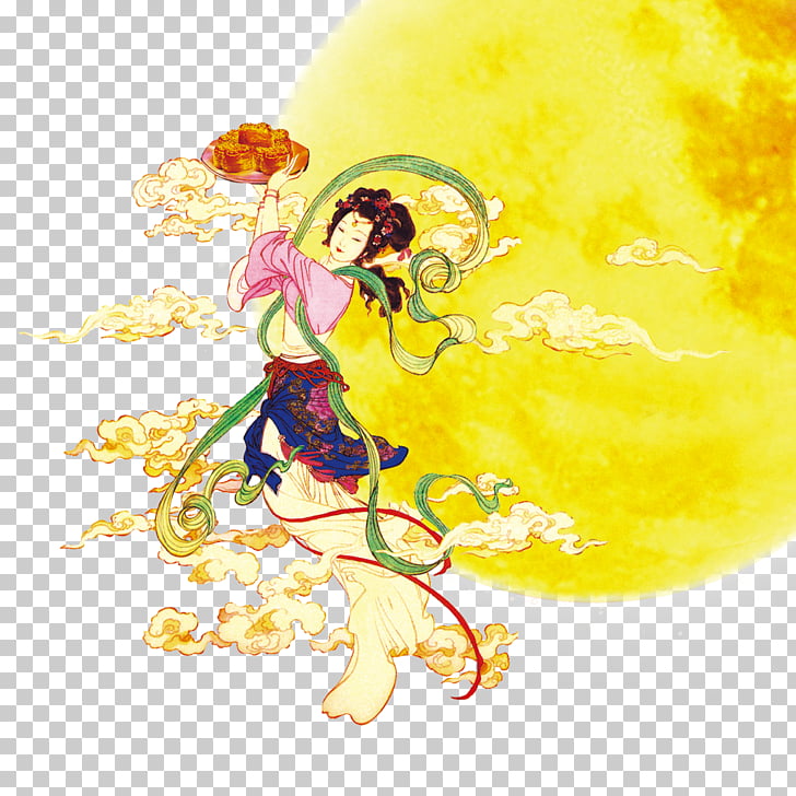 Mid Autumn Festival Chang E Mooncake Traditional Chinese Holidays Moon Rabbit Chang E Geisha And Moon Illustration Png Clipart Free Cliparts Uihere