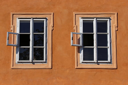 two white wooden window frames thumbnail