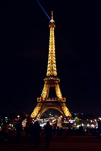 lighted Eiffel Tower at night thumbnail