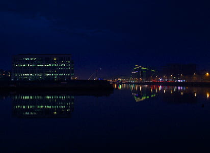 sea, night, water, dublin thumbnail