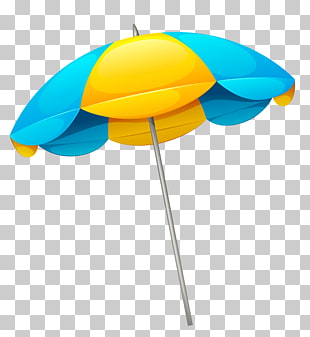 Umbrella Beach , Yellow Blue Beach Umbrella , yellow and blue beach umbrella illustration PNG clipart