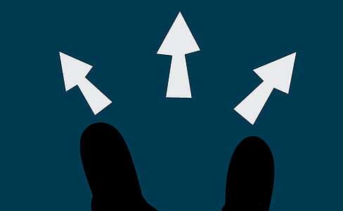 Illustration of arrows offering choices in many directions. thumbnail