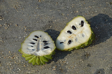 two slices of soursop fruits thumbnail