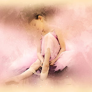 illustration of girl wearing ballet stockings thumbnail