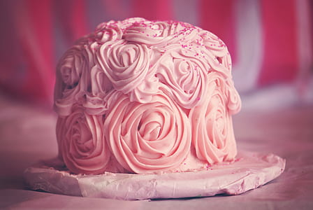 close up photo of pink fondant cake thumbnail