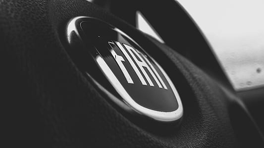 Greyscale and Closeup Photograph of Fiat Steering Wheel thumbnail