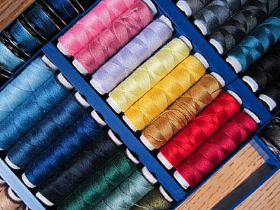 assorted-color thread lot inside case thumbnail