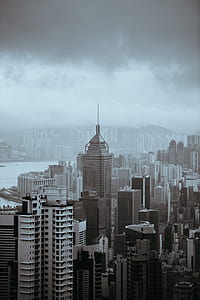 grayscale photo of buildings thumbnail