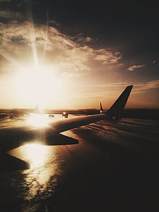 airplane during golden hour thumbnail