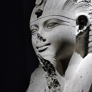 ruined sphynx statue grayscale photo thumbnail