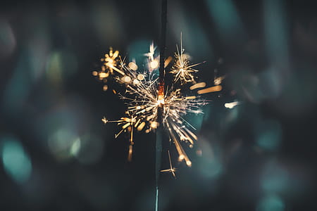 Sparkler Lit And Burning Photo thumbnail