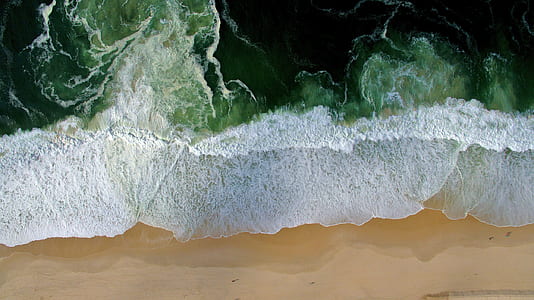 high angle photography of seashore thumbnail