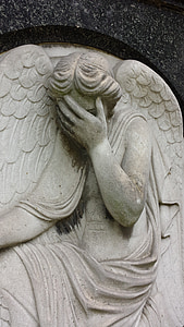 female angel covering her face statue thumbnail