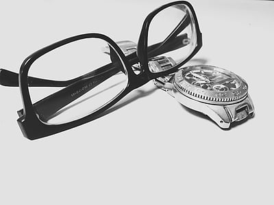 eyeglasses and chronograph watch with link bracelet thumbnail