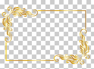 , Gold frame, rectangular gold frame illustration PNG clipart