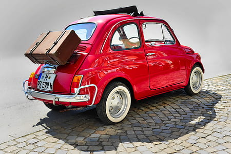 parked red coupe car thumbnail