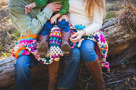 photo of family sitting in tree trunk thumbnail