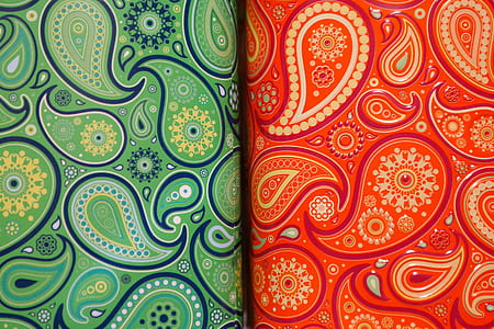 green and red paisley textiles thumbnail