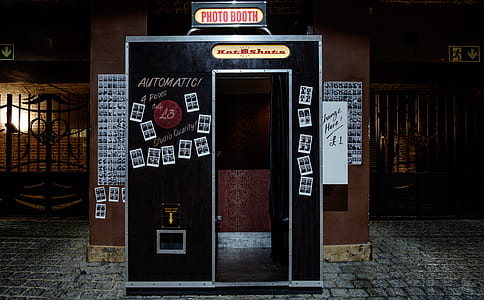 black cabinet with stickers thumbnail