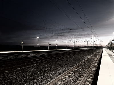 wide angle photo of train railway thumbnail