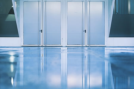 low-angle photo of gray closed door thumbnail