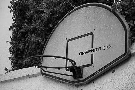 Graphite basketball hoop on concrete wall thumbnail