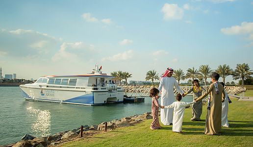 white and blue yacht on body of water thumbnail