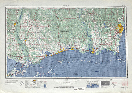1953 map of the Mississippi Gulf Coast around Gulfport thumbnail