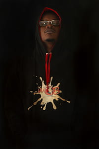 Man Wearing Black Pullover Hoodie thumbnail