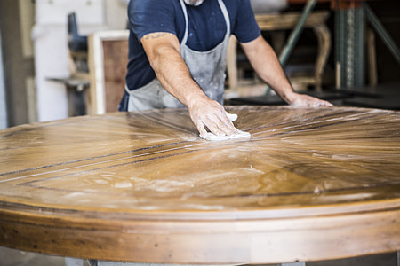 round brown wooden table thumbnail