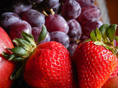 ripe strawberries and grapes thumbnail
