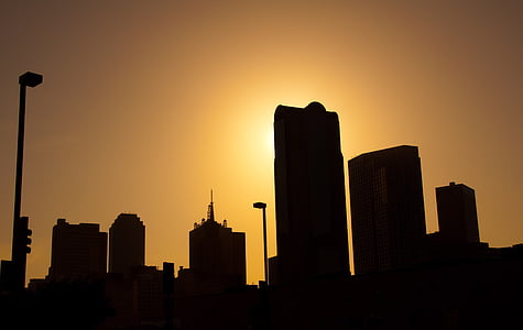 silhouette of high rise buildings thumbnail