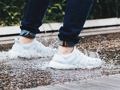 white adidas ultra boost sneakers thumbnail