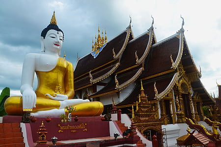 Gautama Buddha statue near temple thumbnail