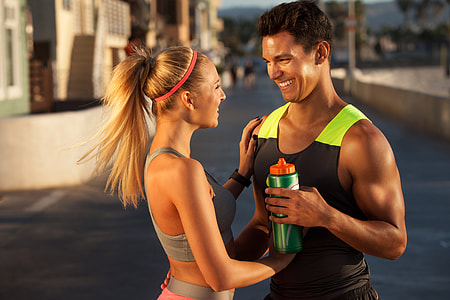 Couple smiling after a run thumbnail