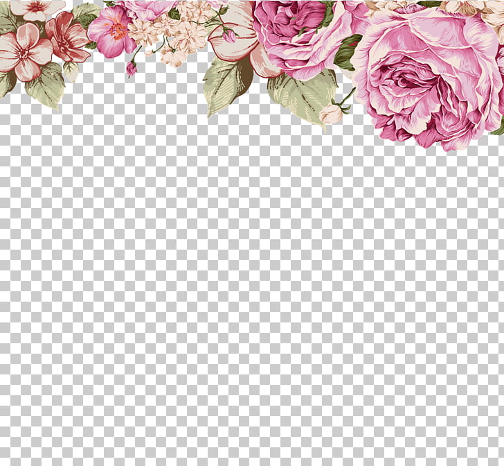 Paper Flower Painting Illustration, Hand-painted flowers, pink flowers PNG clipart