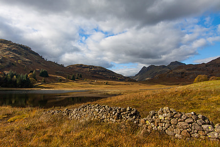 Wide angle landscape shot captured at Blea Tarn in the Lake District, Cumbria, England thumbnail