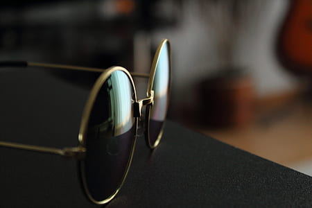 Gold Frame Black Lens Eyeglasses thumbnail
