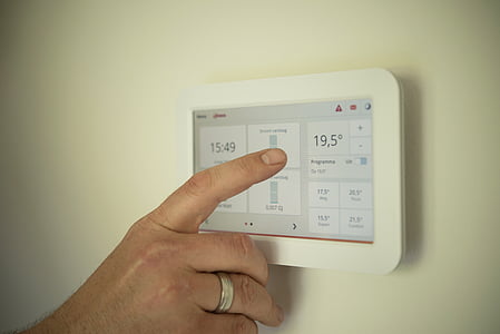 white thermostat reading at 19.5 thumbnail