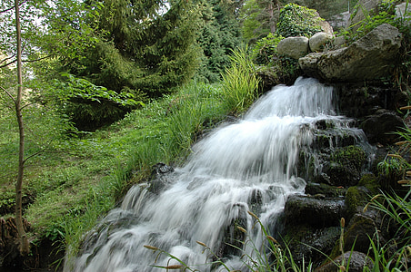 waterfalls surrounded by trees thumbnail