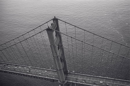 aerial grayscale photography of bridge thumbnail