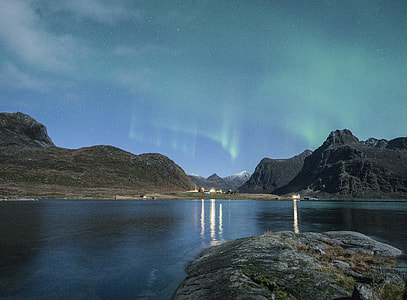 calm body of water under Northern lights thumbnail