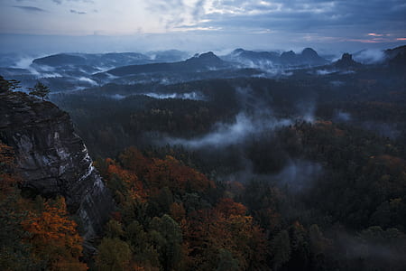 mountains under blue sky thumbnail