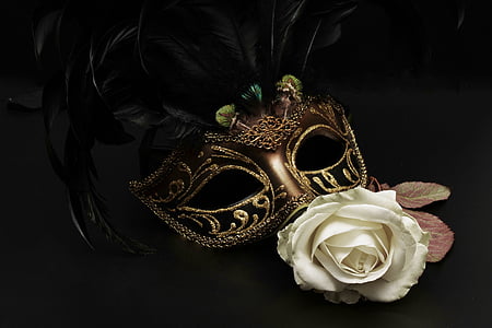 white rose near brown masquerade thumbnail