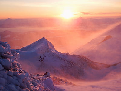 landscape photography of ice covered mountain thumbnail