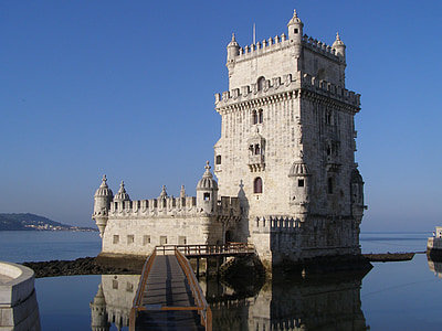 concrete castle surrounded with body of water thumbnail