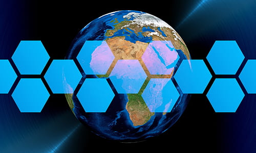 planet earth with honey comb edited photo thumbnail